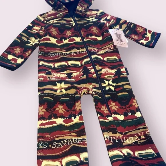 NWT Baby Savage X Fenty By Rihanna Hooded Zip Up One Piece Cabin Cutie Print - Picture 2 of 10